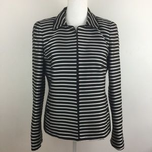 Nina McLemore Silk Blend Stripe Open Front US 2